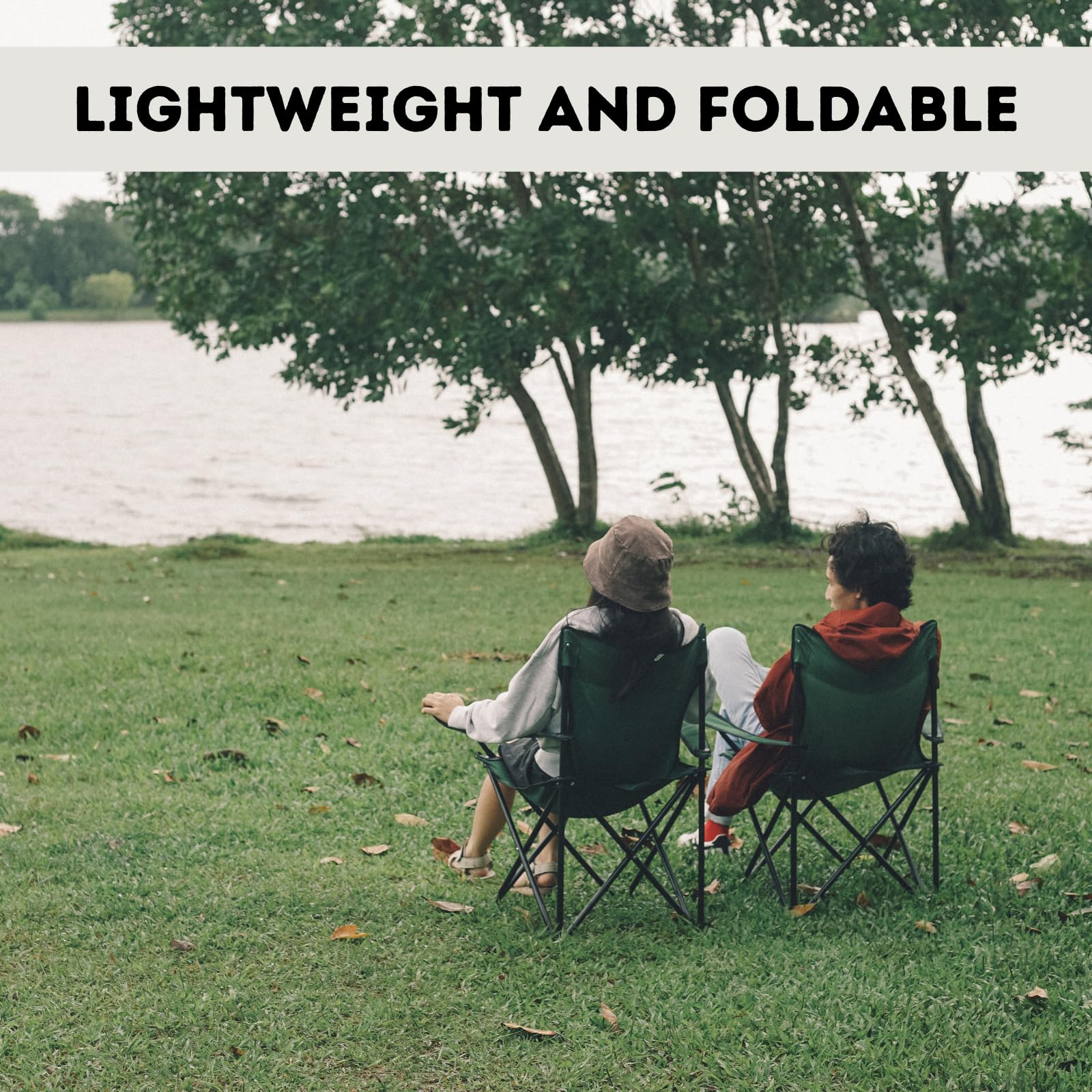 NFK TEXTILE 2 Lightweight Folding Camping Chair - Portable, Cup Holder, Side Pocket, Perfect for Camping, Fishing, Beach, BBQs