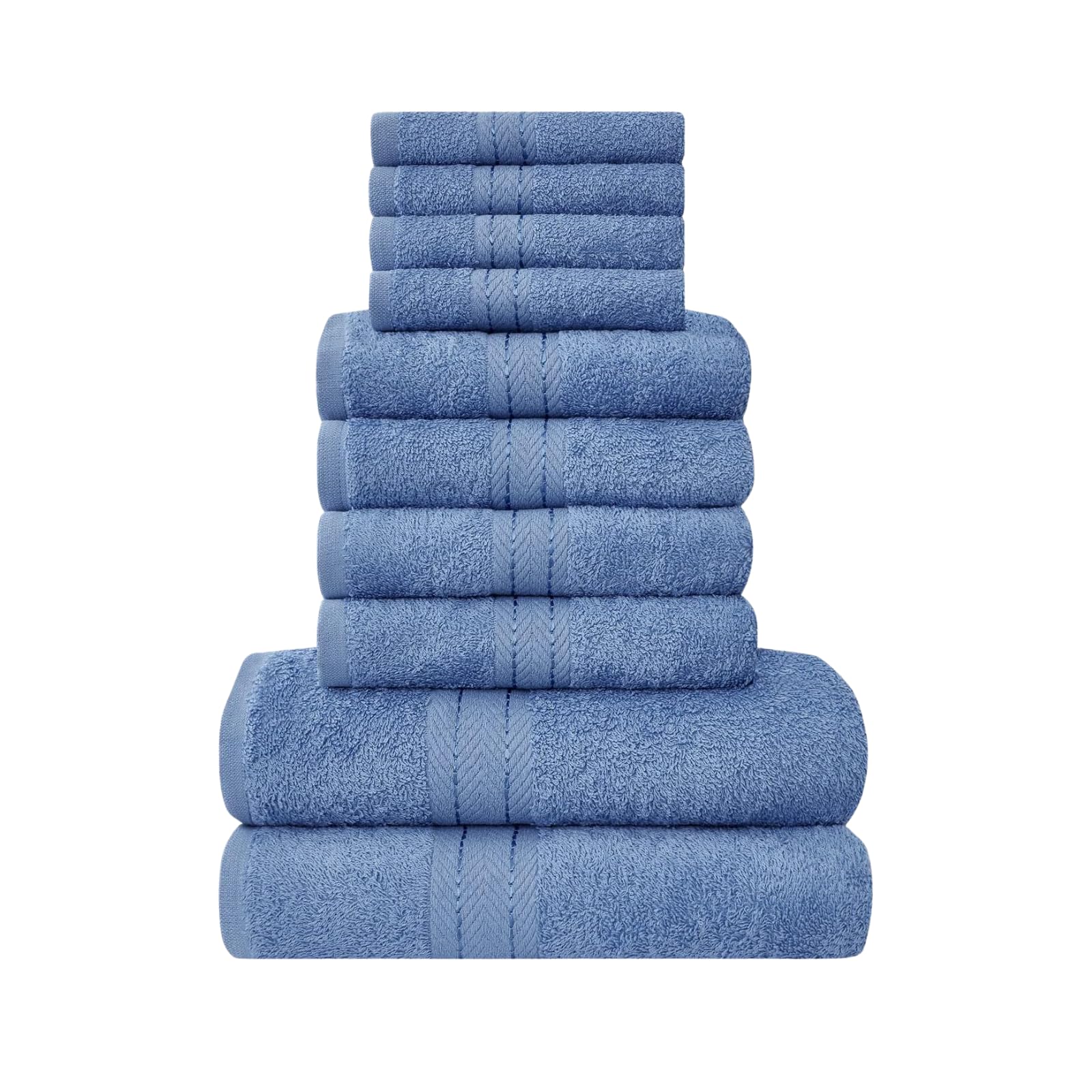 NFK TEXTILE Ultimate Luxury Towel Set - 10 Piece 100% Egyptian Cotton, Soft, Absorbent & Extra Large 4 Face, 4 Hand, 2 Bath Towels
