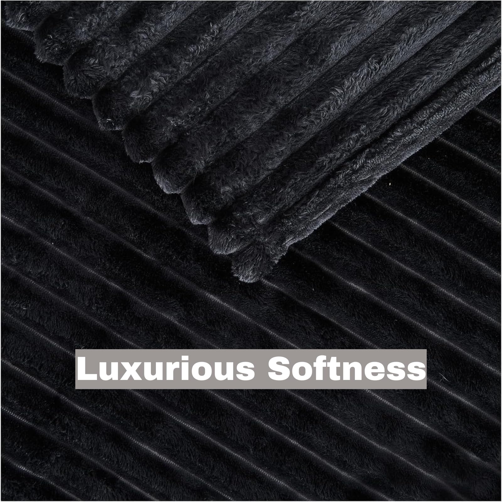 Luxury Chunky Ribbed Throw Blanket - Fluffy Sherpa Fleece, Thermal Warmth & Hypoallergenic - Cozy Extra Large Throws for Sofa, Bed, Couch