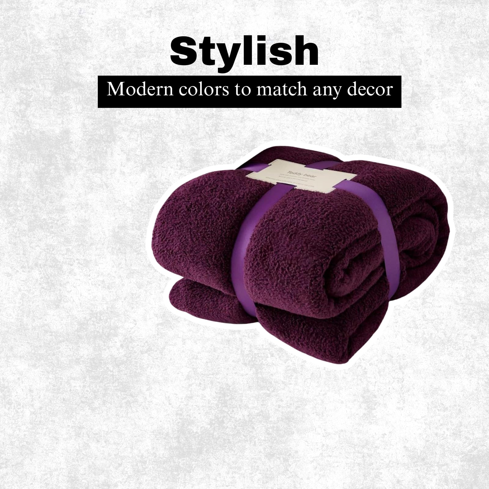 NFK TEXTILE Teddy Bear Blanket - Lightweight Sherpa Fleece 100% Polyester Ultra Plush Snuggle Comfort for Sofa, Settee Premium Soft & Cozy Throw