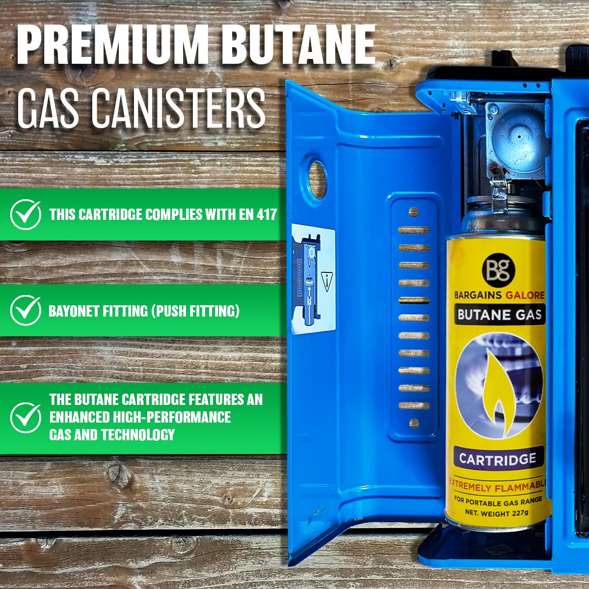 Marksman 8 BUTANE GAS BOTTLES CANISTER CAMPING HEATER COOKER BBQ