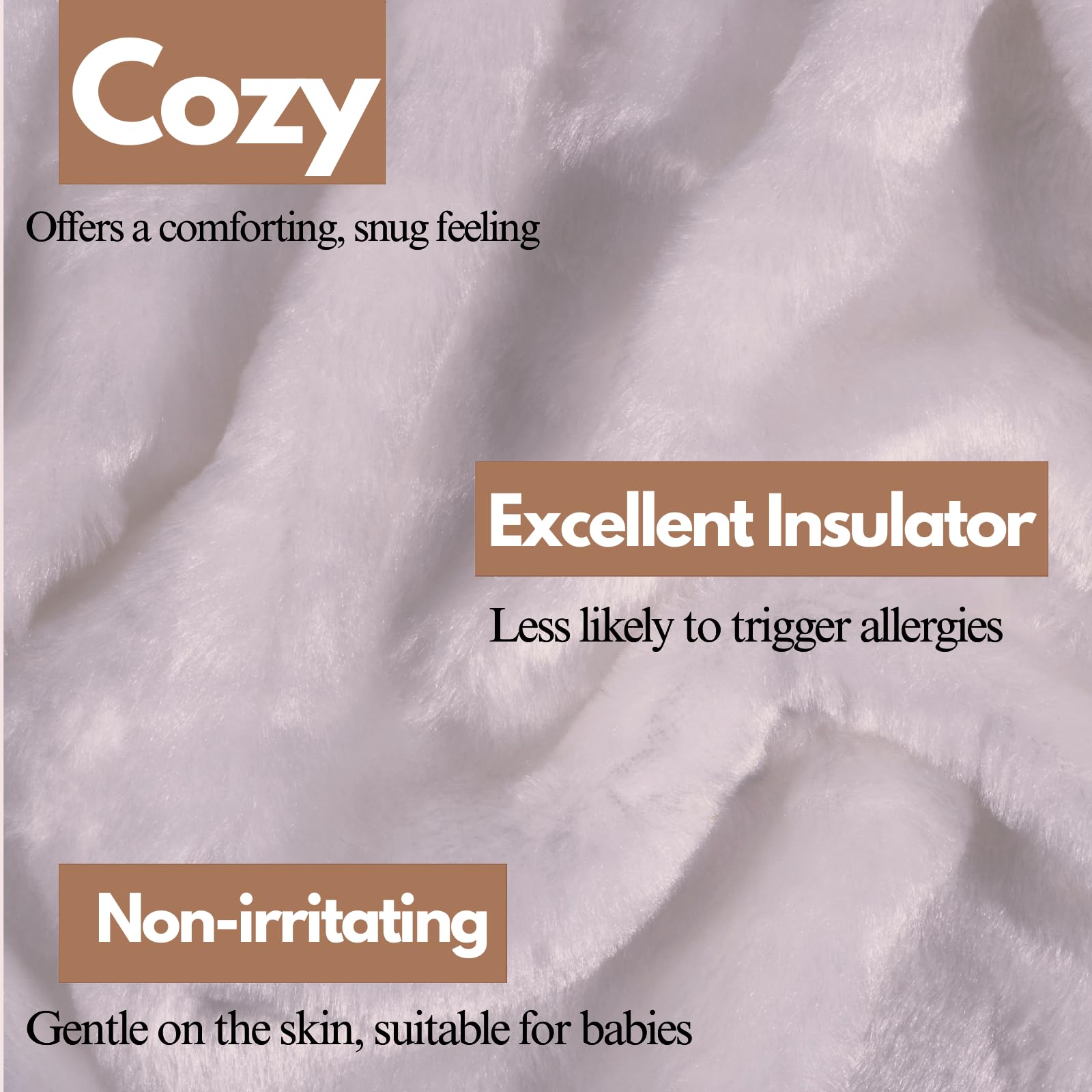 NFK Faux Fur Fleece Throw Blanket