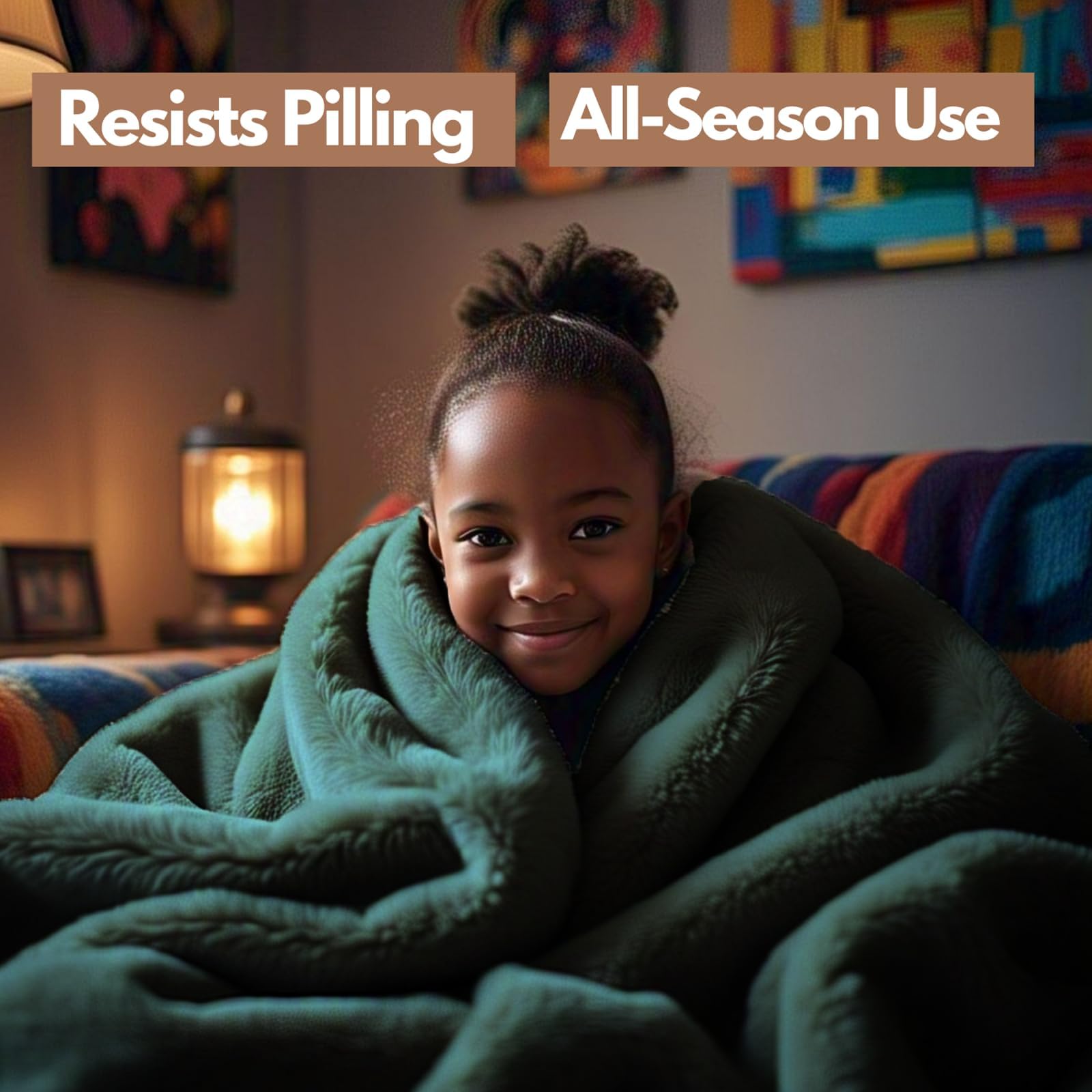 NFK TEXTILE Cozy Fleece Blankets & Luxurious Faux Fur Throws - Soft, Warm & Breathable Throws for Ultimate Comfort on Sofas & Bed