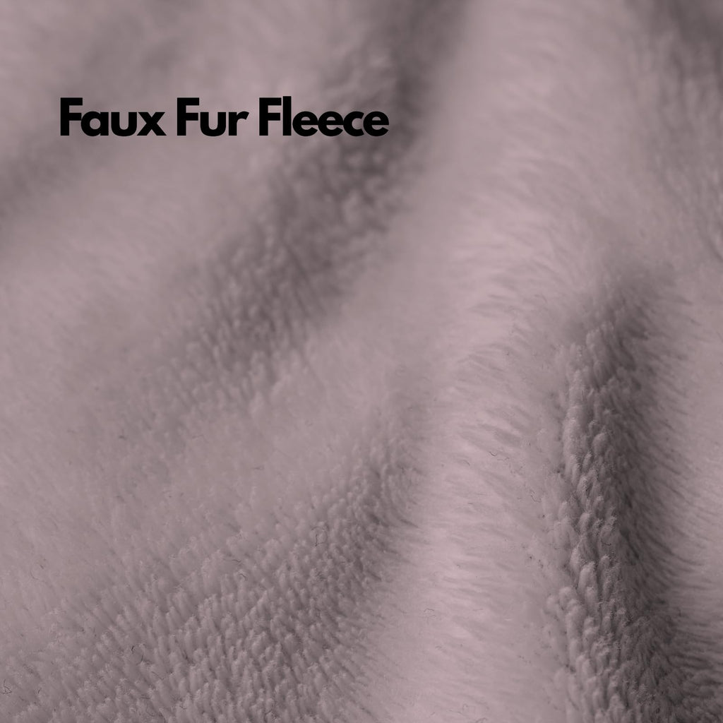 NFK Faux Fur Fleece Throw Blanket