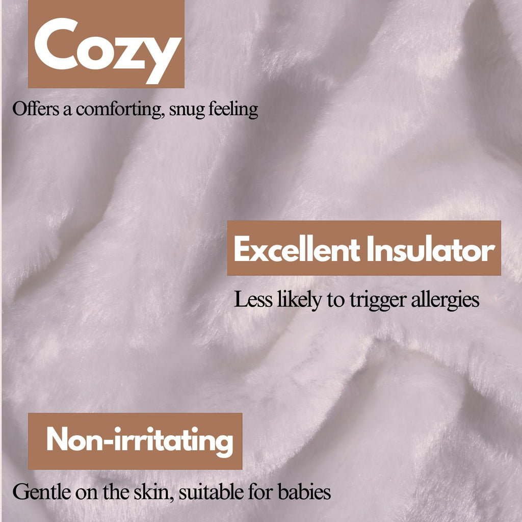 NFK Faux Fur Fleece Throw Blanket