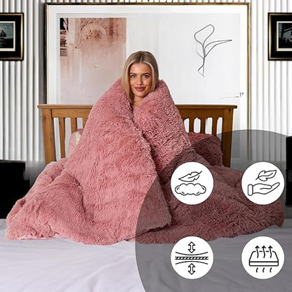 Luxury Fluffy Fur Snuggle Scape Zip Duvet Cover Cuddle Warm Quilt Bedding Set Snuggle Scape Fleece Bedding Duvet