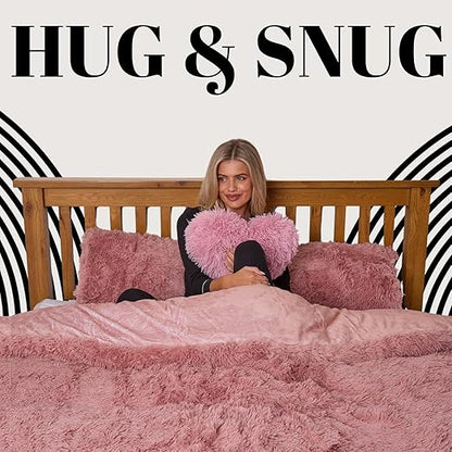 Luxury Fluffy Fur Snuggle Scape Zip Duvet Cover Cuddle Warm Quilt Bedding Set Snuggle Scape Fleece Bedding Duvet