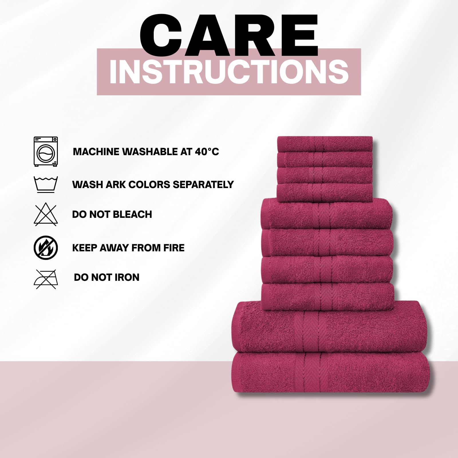 NFK TEXTILE Ultimate Luxury Towel Set - 10 Piece 100% Egyptian Cotton, Soft, Absorbent & Extra Large 4 Face, 4 Hand, 2 Bath Towels