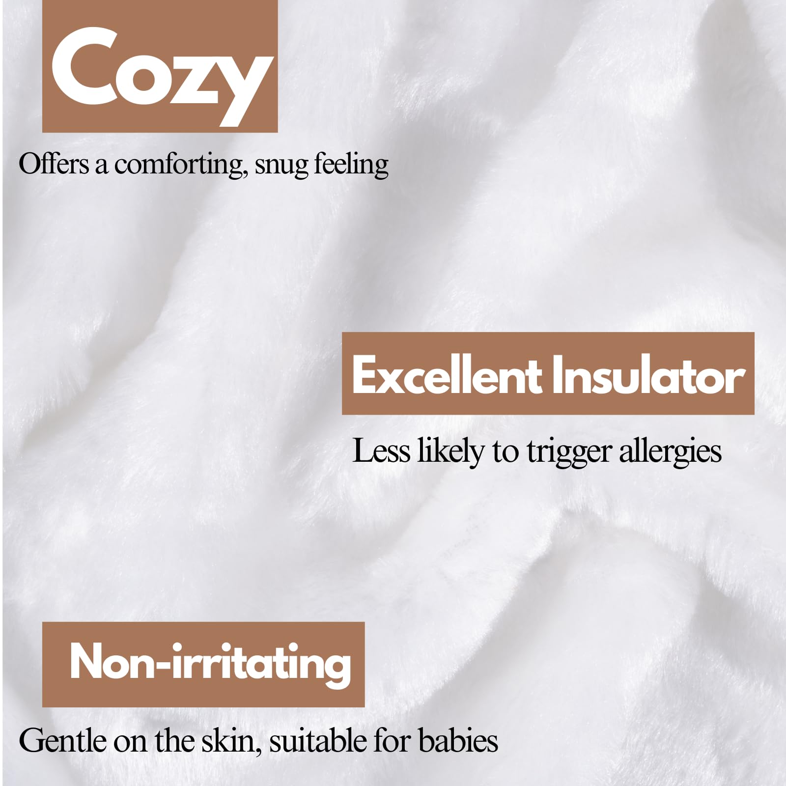 NFK Faux Fur Fleece Throw Blanket