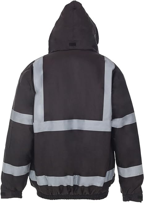 NFK TEXTILE Hi Vis Bomber Jacket High Visibility Work Wear Hi Vis Safety Waterproof Work Wear Bomber Jackets Reflective Security Jackets