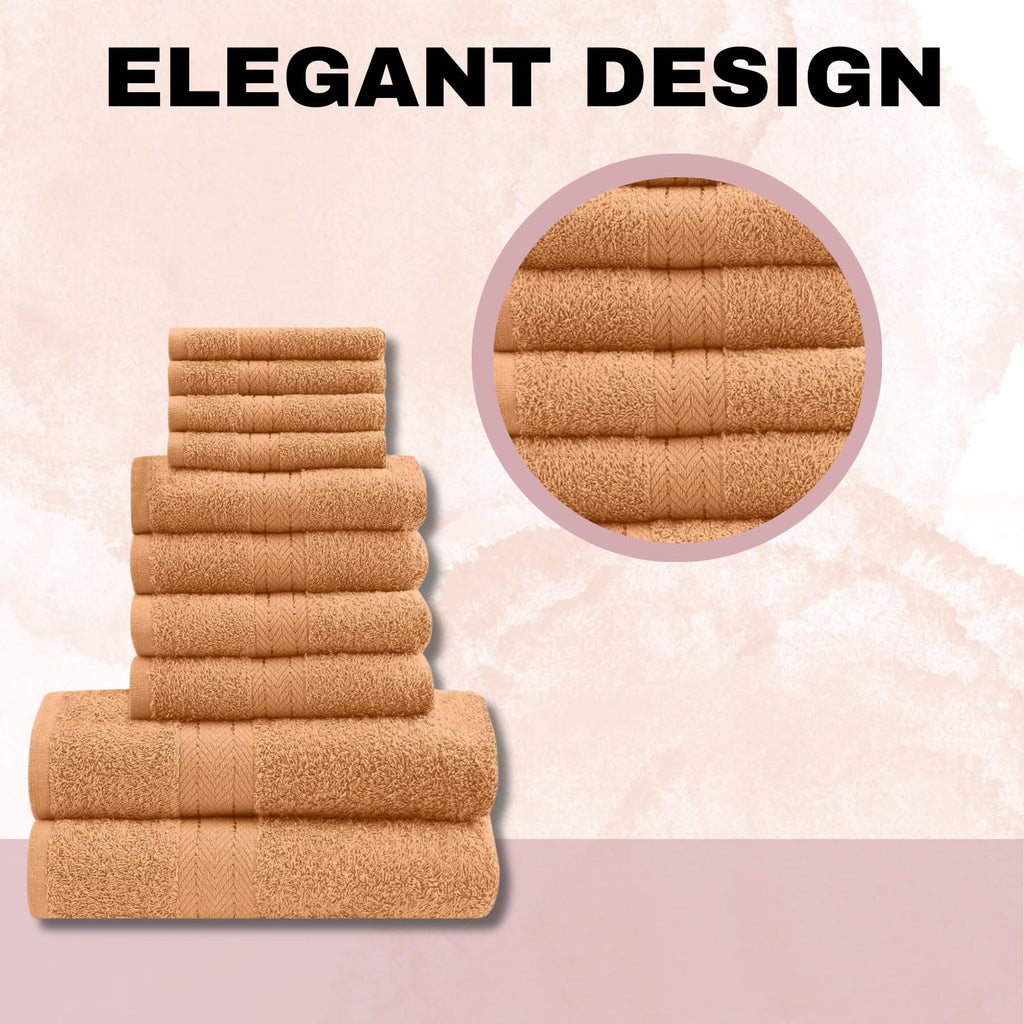 NFK 10 Piece Egyptian Cotton Towel Set