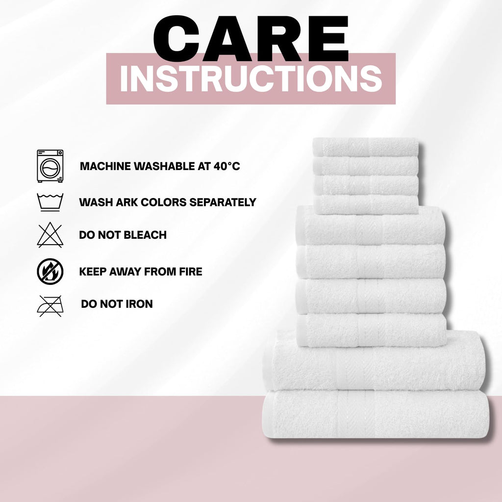NFK 10 Piece Egyptian Cotton Towel Set
