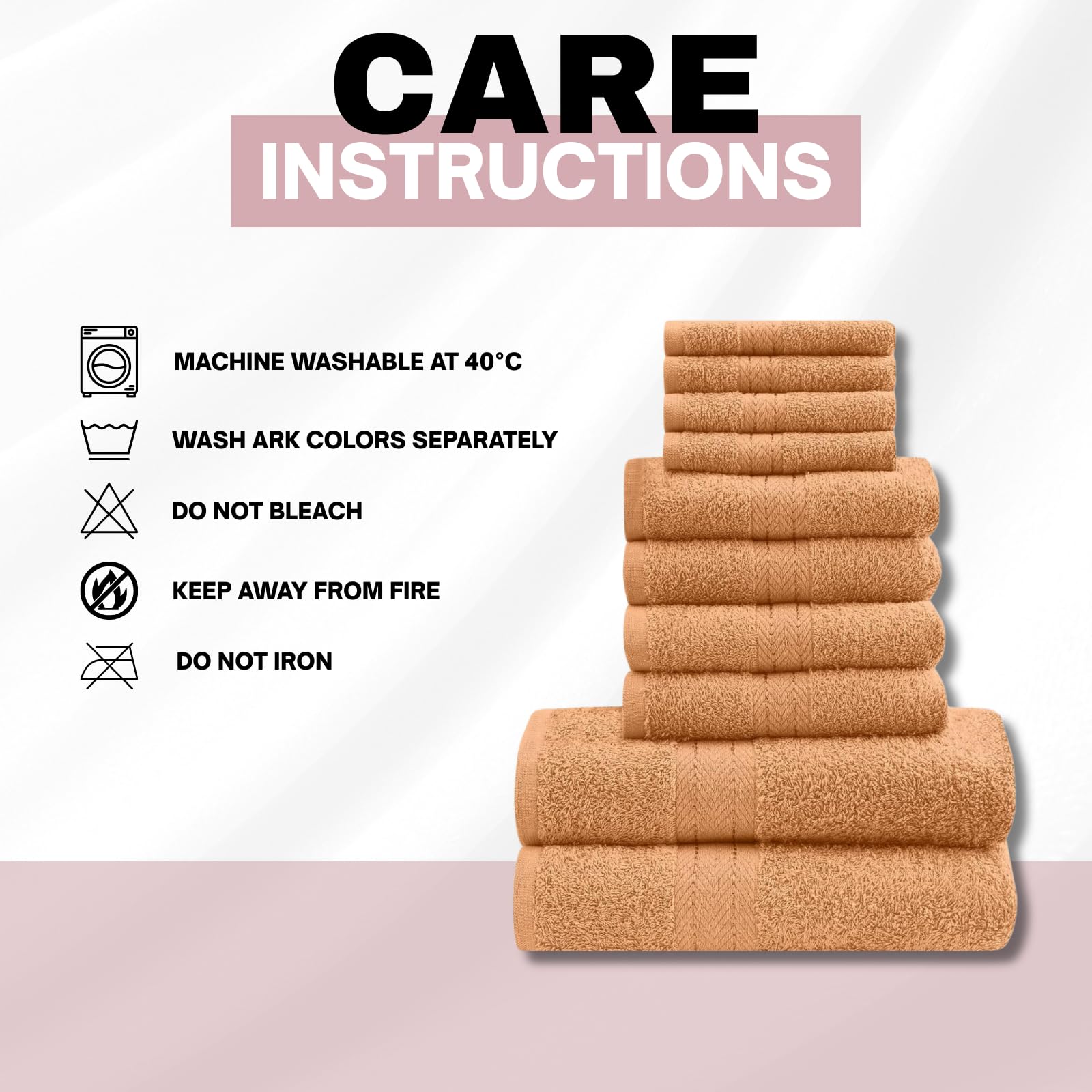 NFK 10 Piece Egyptian Cotton Towel Set
