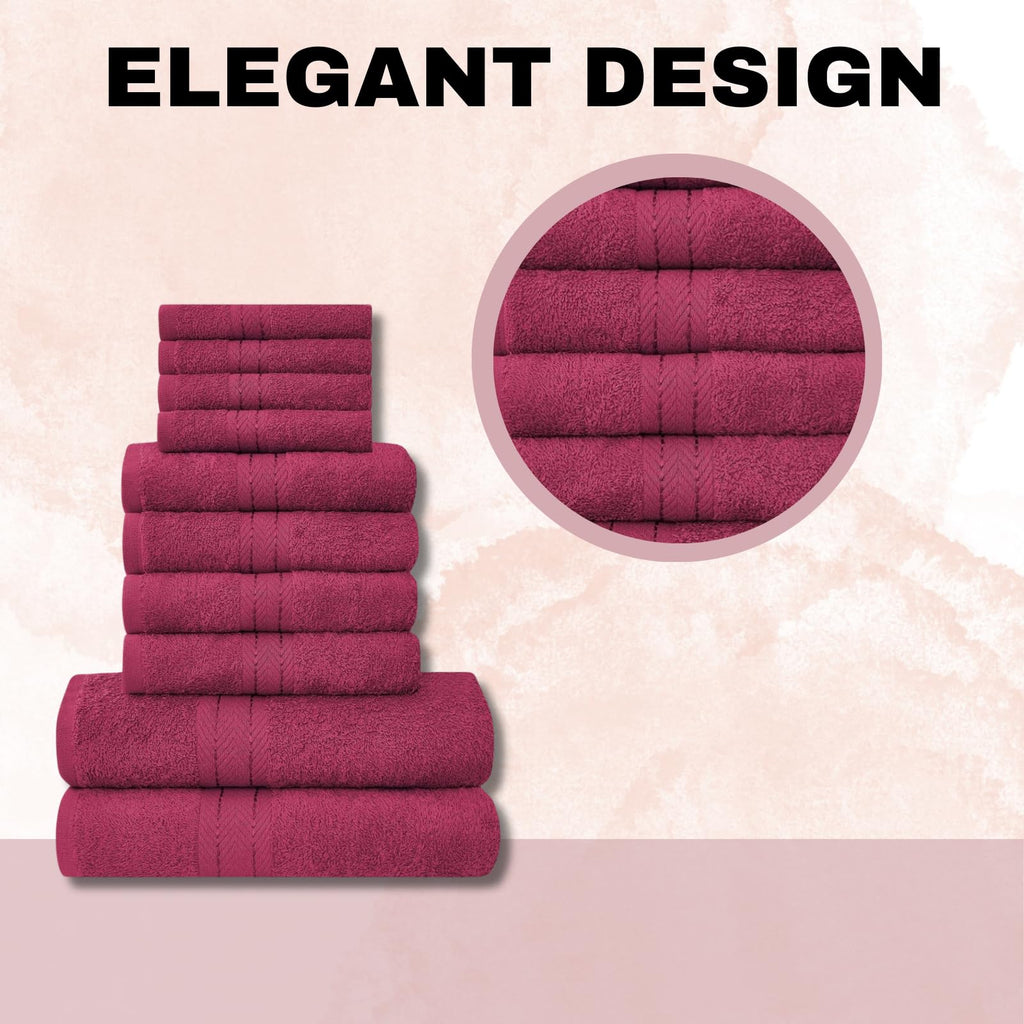 NFK 10 Piece Egyptian Cotton Towel Set