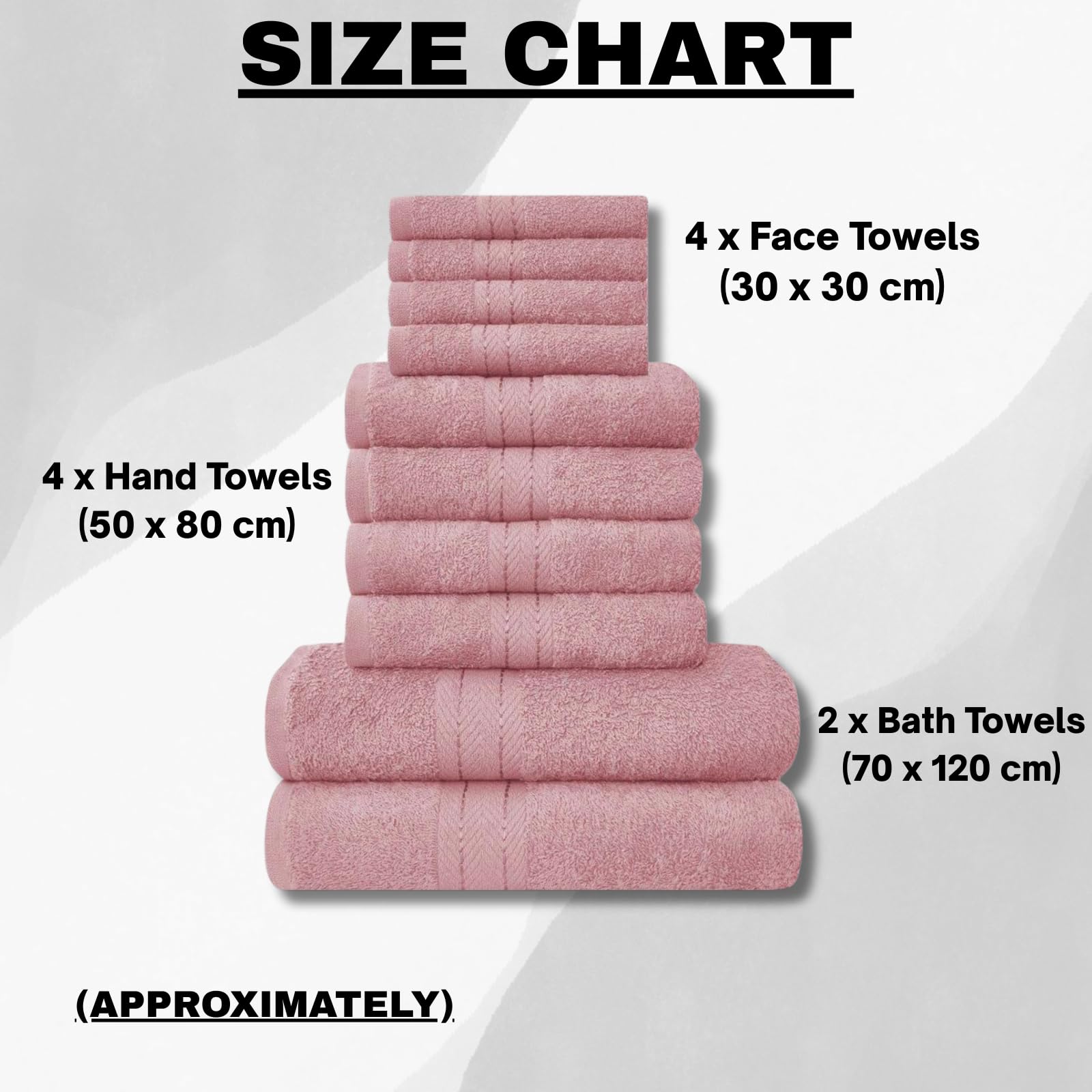 NFK TEXTILE Ultimate Luxury Towel Set - 10 Piece 100% Egyptian Cotton, Soft, Absorbent & Extra Large 4 Face, 4 Hand, 2 Bath Towels