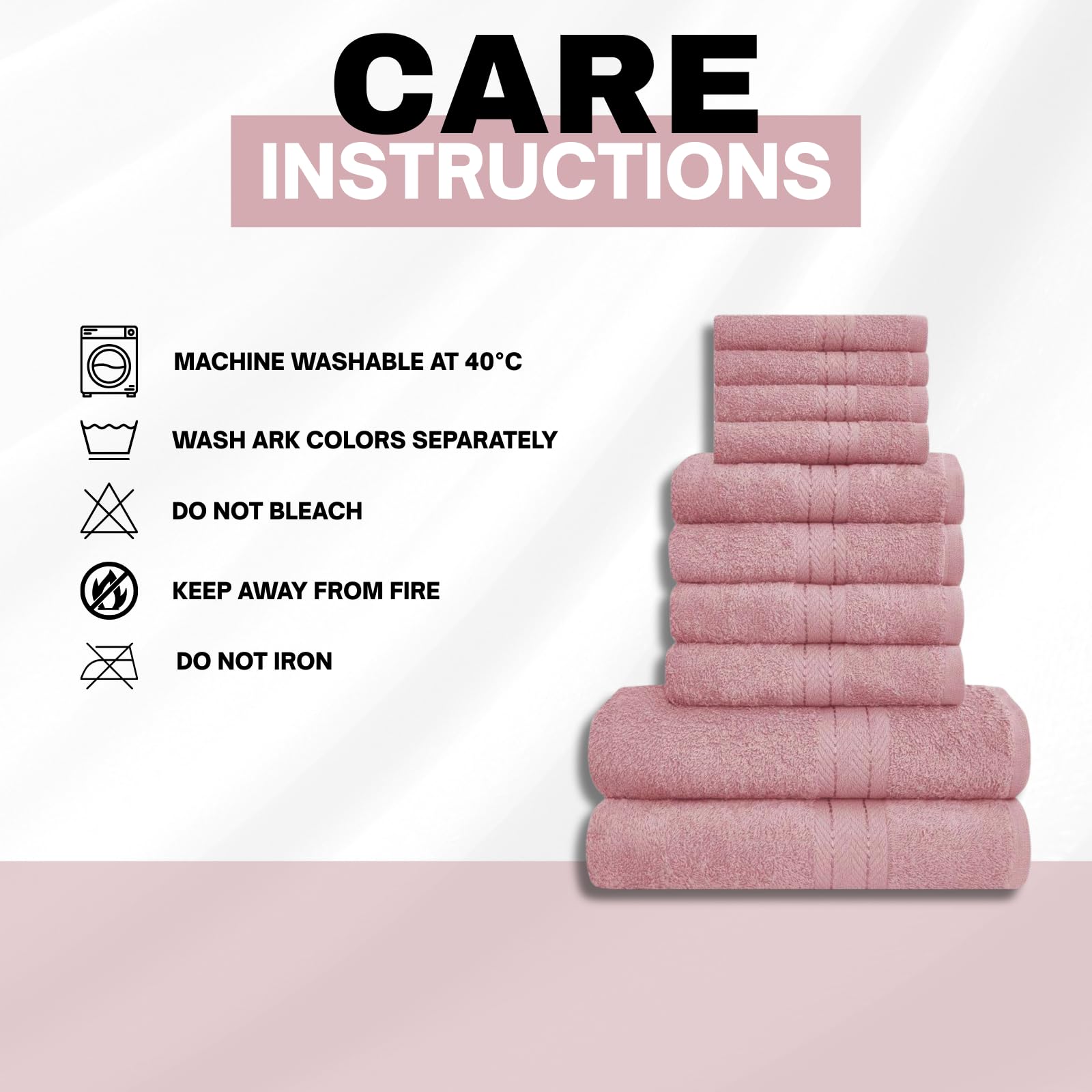 NFK TEXTILE Ultimate Luxury Towel Set - 10 Piece 100% Egyptian Cotton, Soft, Absorbent & Extra Large 4 Face, 4 Hand, 2 Bath Towels