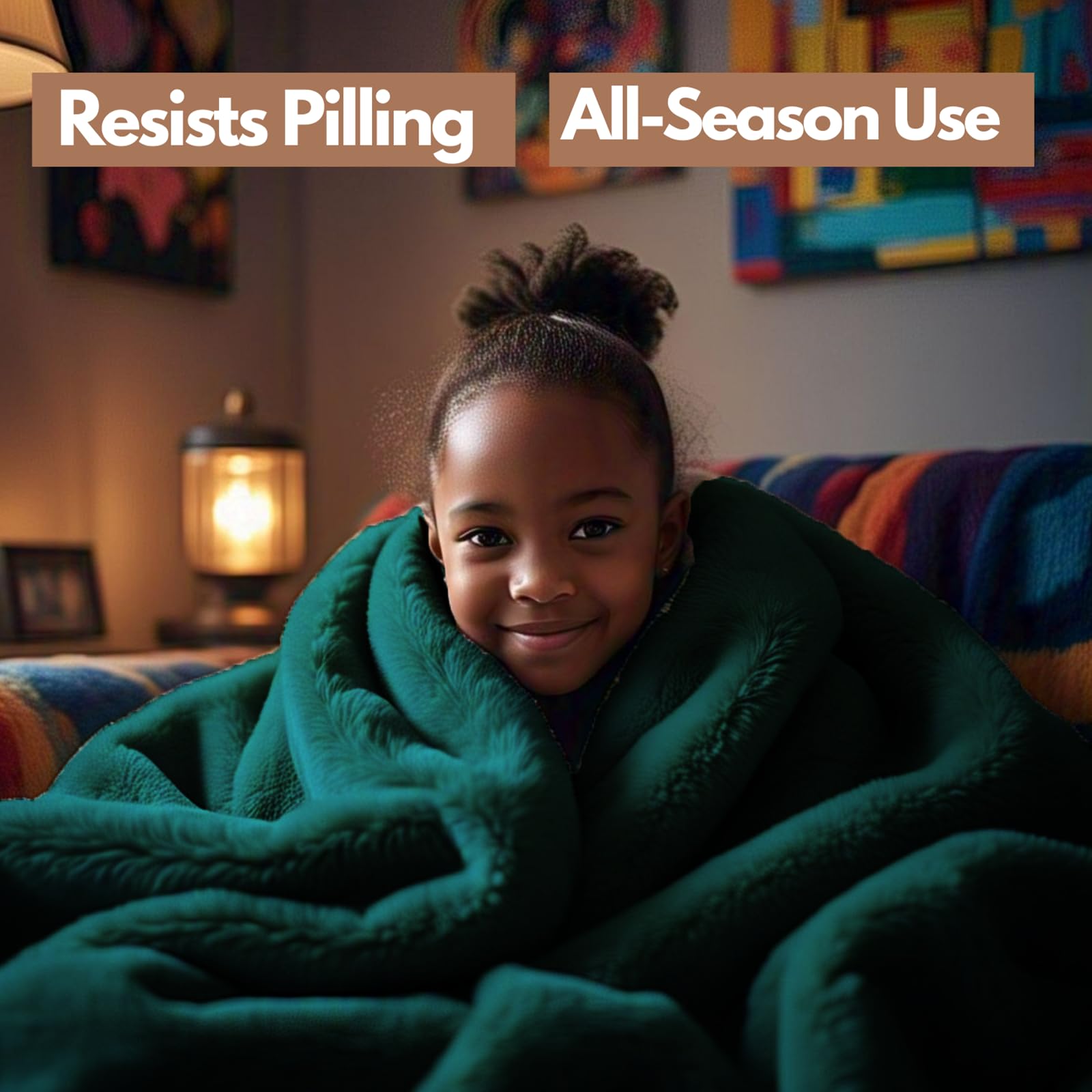 NFK TEXTILE Cozy Fleece Blankets & Luxurious Faux Fur Throws - Soft, Warm & Breathable Throws for Ultimate Comfort on Sofas & Bed