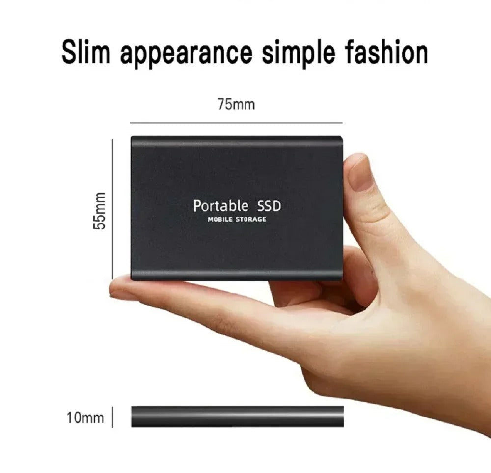 2TB External Hard Drive Mass Capacity Solid State Drive USB3.1 High Speed Transfer Storage Device for PC/Laptop/Mac