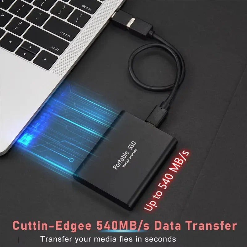 2TB External Hard Drive Mass Capacity Solid State Drive USB3.1 High Speed Transfer Storage Device for PC/Laptop/Mac